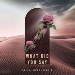 What Did You Say, Anjali Oppenheimer