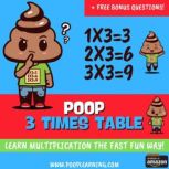 Poop 3 Times Table  Learn Multiplica..., Professor Poop