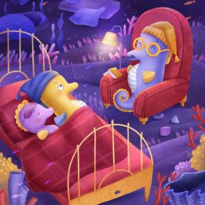 Sandy seahorse does not want to go to..., Linnea Taylor