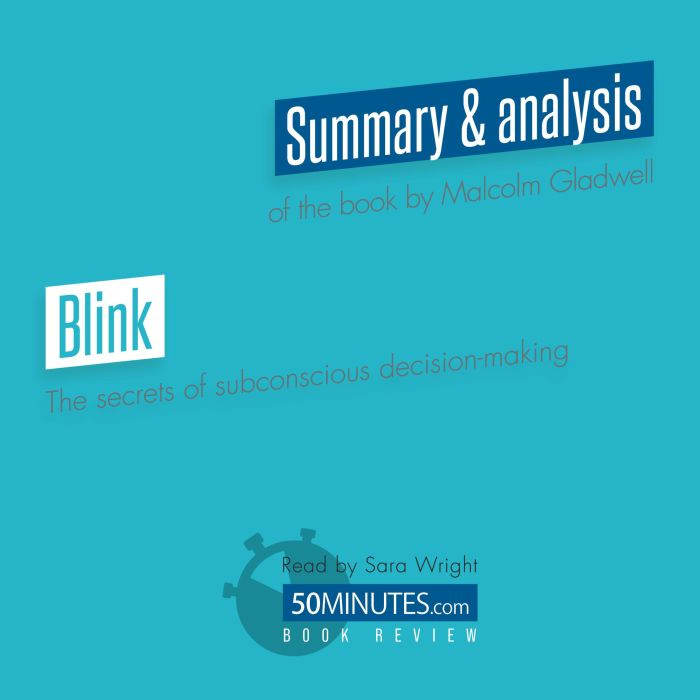 Book Review Blink by Malcolm Gladwel..., 50minutes