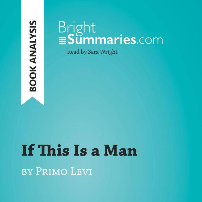 If This Is a Man by Primo Levi Book ..., Bright Summaries
